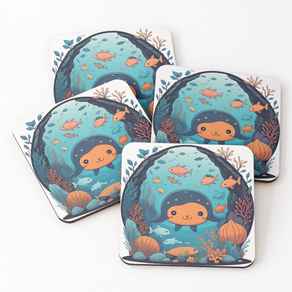 Item preview, a cartoon character surrounded by fish and corals designed and sold by supakor.