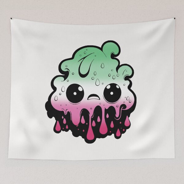 Item preview, Abrosexual Pride Flag Kawaii Monster , Subtle Abrosexual Rave Design designed and sold by Travelslightly.