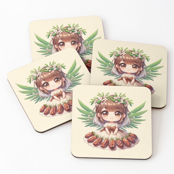 Item preview, Date Palm Fairy Illustration Magical Elf Manga Anime Kawaii Chibi Exotic Fruits Orient designed and sold by Annika Shurafa.