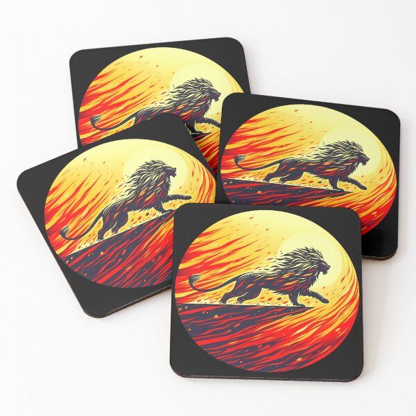 Item preview, Scratchboard Ink Fire Lion, Ai Generated Art  designed and sold by ACC .