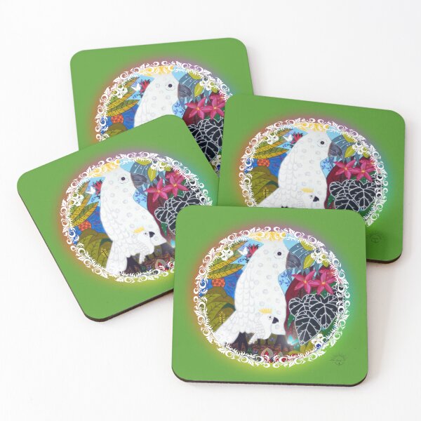 Item preview, Mom and baby Rainbow Cockatoos designed and sold by GabiVitryArt.