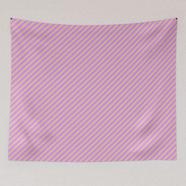 Item preview, Colorful Diagonal striped pattern peach fuzz purple dopamine designed and sold by Colorblizz.