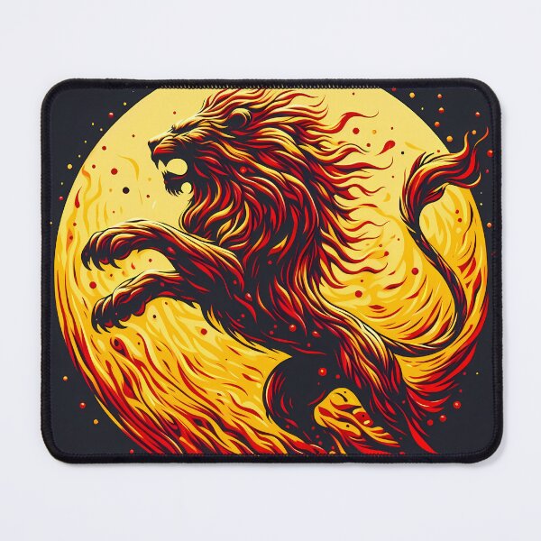 Item preview, Scratchboard Ink Fire Lion, Ai Generated Art designed and sold by ACC .