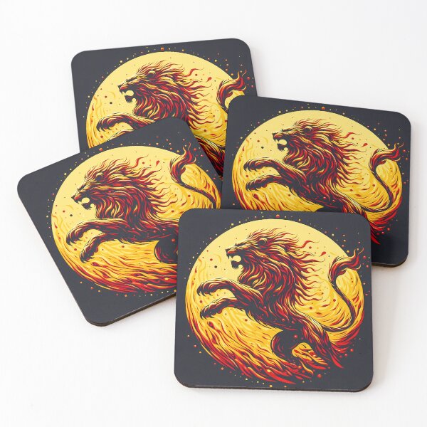 Item preview, Scratchboard Ink Fire Lion, Ai Generated Art  designed and sold by ACC .