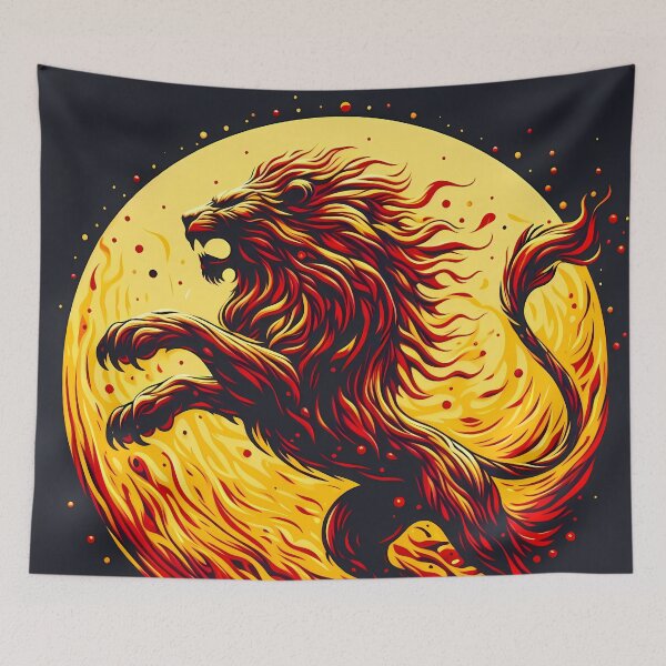 Item preview, Scratchboard Ink Fire Lion, Ai Generated Art  designed and sold by ACC .