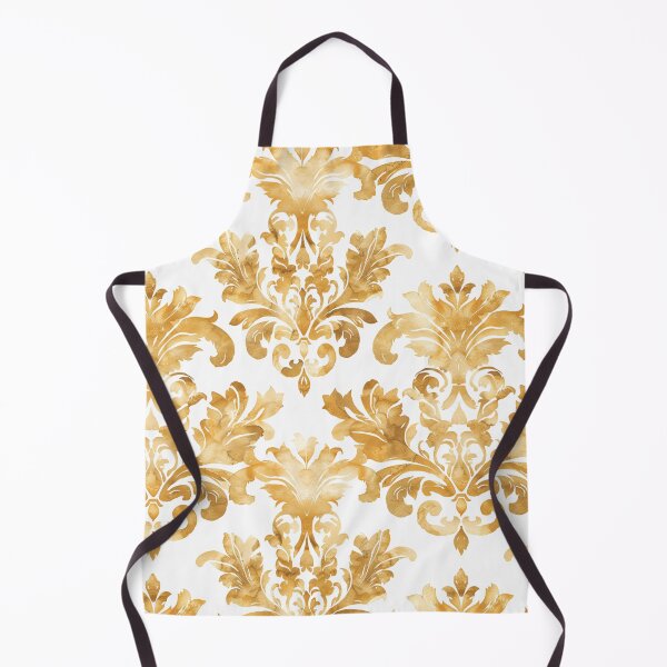 Item preview, SUNFLOWER SWIRLS Watercolor Damask designed and sold by Frenchifique.