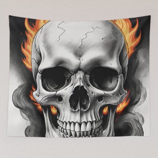 Item preview, skull, skeleton, flame, tattoo, sketch designed and sold by DonnaBlankaArt.