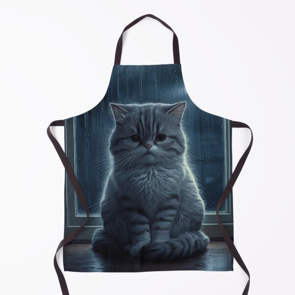 Item preview, Whiskers & Windowsills - Pensive Cat in Rain designed and sold by 3MillsDesign.