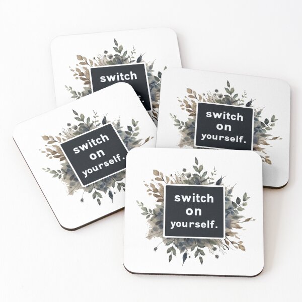 Item preview, Switch On Yourself  Leaves Bouquet Earth Tone Quote designed and sold by Nanthanon.