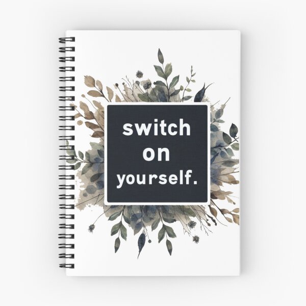 Item preview, Switch On Yourself  Leaves Bouquet Earth Tone Quote designed and sold by Nanthanon.