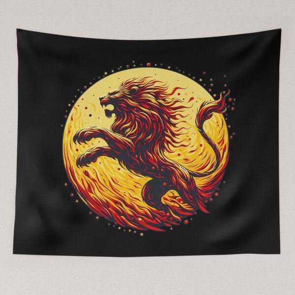 Item preview, Scratchboard Ink Fire Lion, Ai Generated Art  designed and sold by ACC .