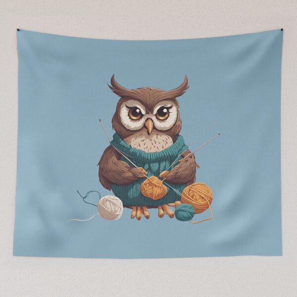 Item preview, Owl Knitting Lovers designed and sold by MomentumCloset.