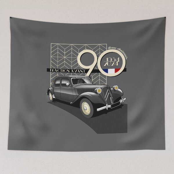 Item preview, Traction Avant 90th 3/4 outline graphic illustration  designed and sold by RJWautographics.