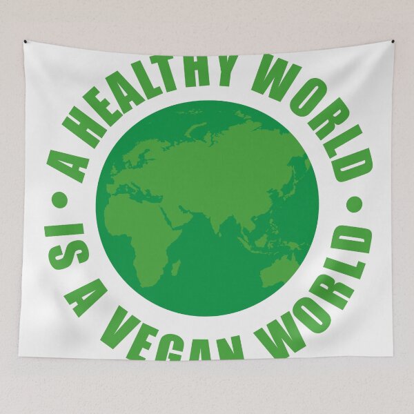 Item preview, A healthy world is a vegan world designed and sold by Nanika-akimoto.
