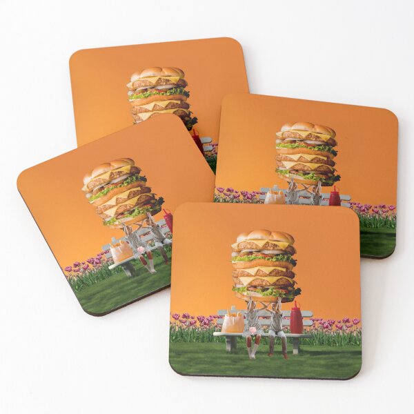 Item preview, Park Bench Adventure "Allowance" Surreal Art Print - Fun Kid's Burger Art designed and sold by GollyWillikers.