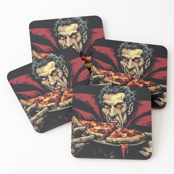 Item preview, vampire eating pizza designed and sold by ParadoxRealm.