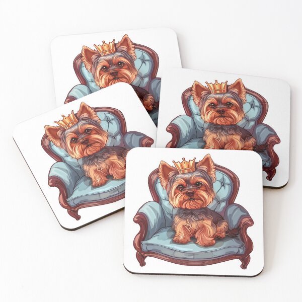 Item preview, Adorable chibi Yorkshire Terrier on royal chair with crown designed and sold by tjnextgen99.