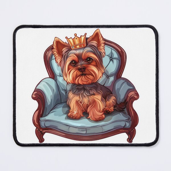 Item preview, Adorable chibi Yorkshire Terrier on royal chair with crown designed and sold by tjnextgen99.