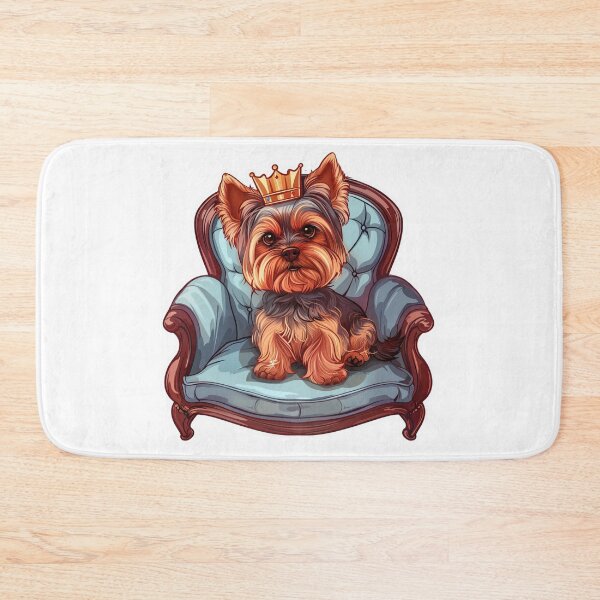 Item preview, Adorable chibi Yorkshire Terrier on royal chair with crown designed and sold by tjnextgen99.