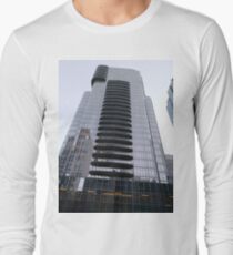 Tower block, High-rise building, Happiness, Building, Skyscraper, New York, Manhattan, Street, Pedestrians, Cars, Towers, morning, trees, subway, station, Spring, flowers, Brooklyn Long Sleeve T-Shirt