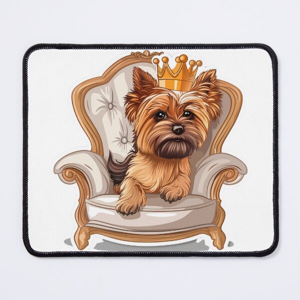Item preview, Yorkshire Terrier chibi on luxury chair with crown designed and sold by tjnextgen99.