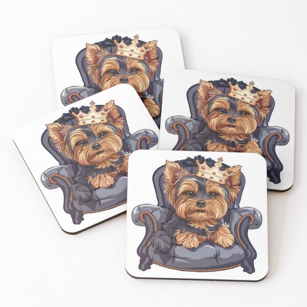 Item preview, Charming chibi Yorkshire Terrier on a luxury chair with crown designed and sold by tjnextgen99.