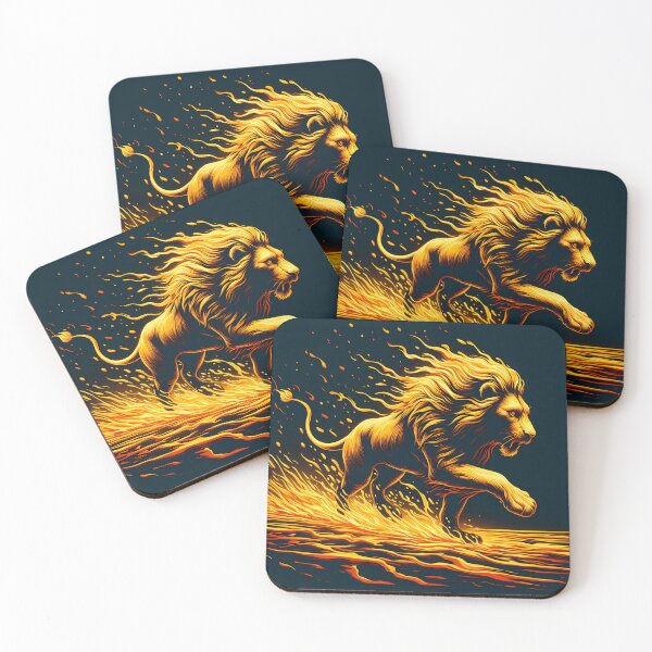 Item preview, Scratchboard Ink Fire Lion, Ai Generated Art  designed and sold by ACC .