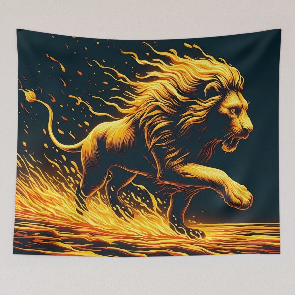 Item preview, Scratchboard Ink Fire Lion, Ai Generated Art  designed and sold by ACC .