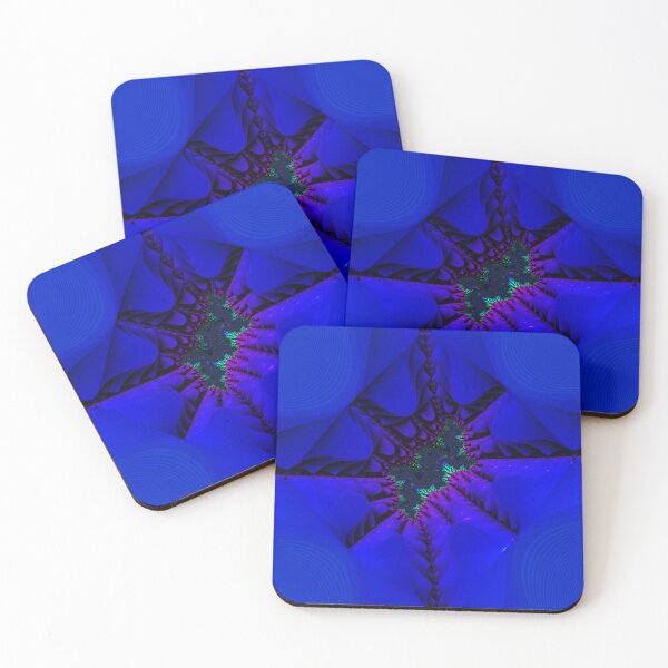 Item preview, Mandelbrot 97- Deep blue-pink ridged, folded walls into abstract cave designed and sold by Draeger0.