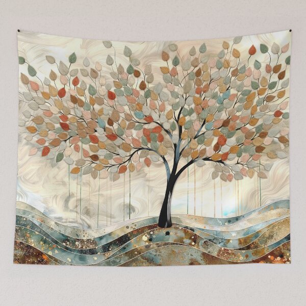 Item preview, Growth and Abundance - Abstract Tree with Terracotta and Sand Colors designed and sold by Rocky Mountain Artistry.