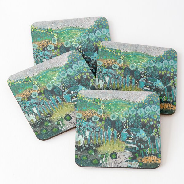 Item preview, Green scape modern abstract landscape, modern landscape design designed and sold by erikaspeirsart.