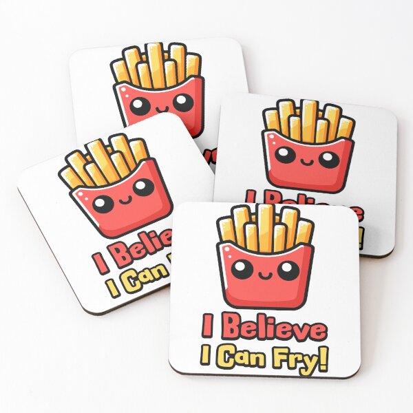 Item preview, I Believe I Can Fry! Cute French Fry Pun Cartoon designed and sold by PMCreative.