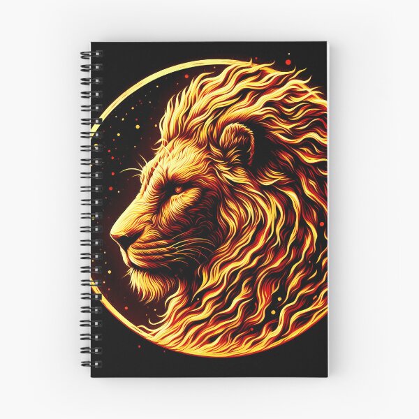 Item preview, Scratchboard Ink Fire Lion, Ai Generated Art  designed and sold by ACC .