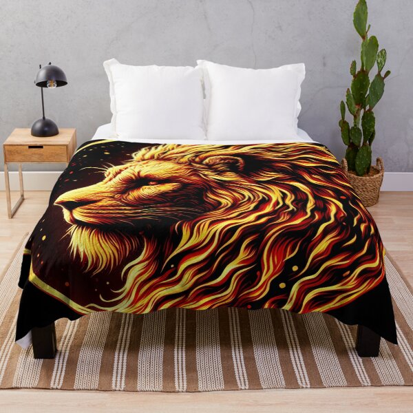 Item preview, Scratchboard Ink Fire Lion, Ai Generated Art designed and sold by ACC .