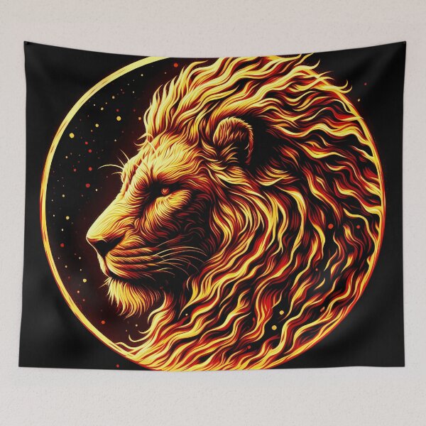 Item preview, Scratchboard Ink Fire Lion, Ai Generated Art  designed and sold by ACC .