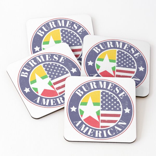 Item preview, Proud Burmese-American Badge - Myanmar Flag designed and sold by chrisrivait.