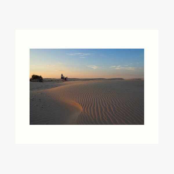 Item preview, Family Sunset at Birubi Beach Sand Dunes designed and sold by Mike Salway.
