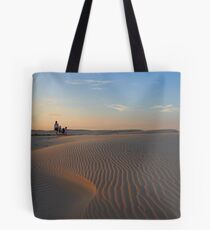 Family Sunset at Birubi Beach Sand Dunes Tote Bag