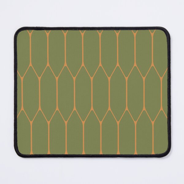 Item preview, Long Honeycomb Minimalist Geometric Pattern in Vintage Olive Green and Cantaloupe Orange designed and sold by kierkegaard.