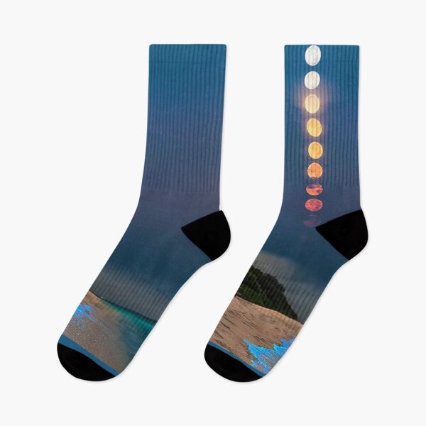 Item preview, magical moon over bioluminescent sea designed and sold by ritusdesigns.