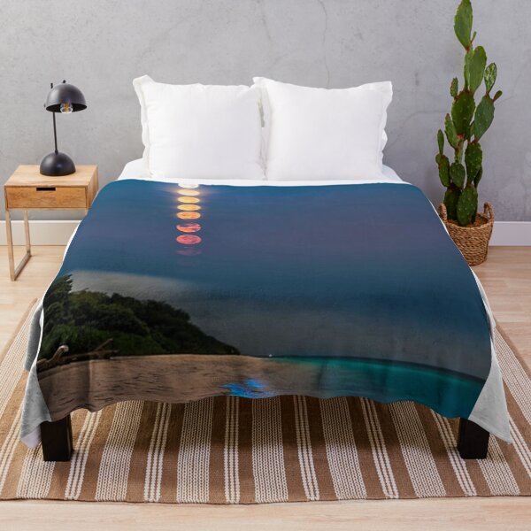 Item preview, magical moon over bioluminescent sea designed and sold by ritusdesigns.