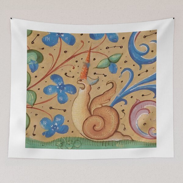Item preview, Angry Shouting Unicorn Snail Illustration France 16th Century designed and sold by rosaliemillen.