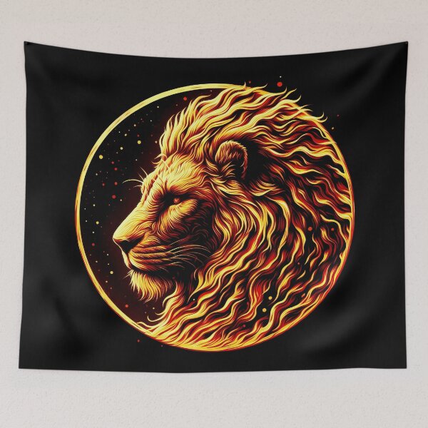 Item preview, Scratchboard Ink Fire Lion, Ai Generated Art  designed and sold by ACC .