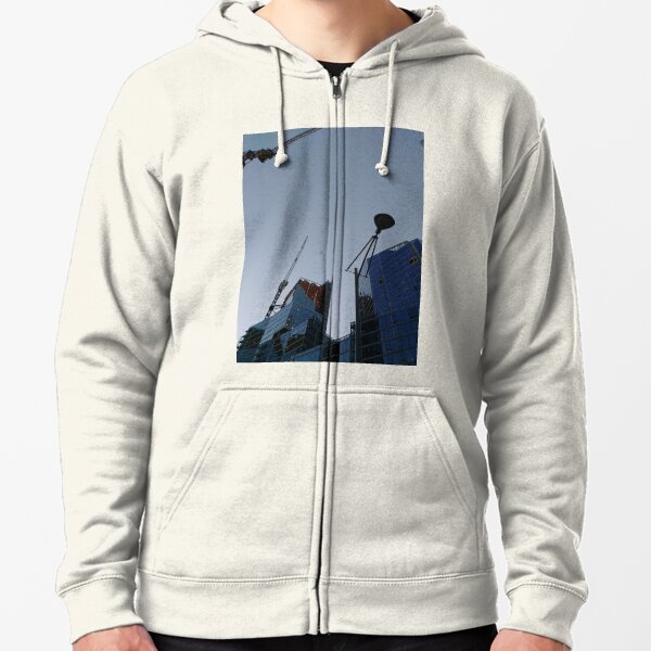 Happiness, Building, Skyscraper, New York, Manhattan, Street, Pedestrians, Cars, Towers, morning, trees, subway, station, Spring, flowers, Brooklyn Zipped Hoodie