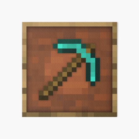 Vista previa del artículo con la obra «Marco de objeto de pico de diamante Minecraft», diseñado y vendido por Kubala Designs.