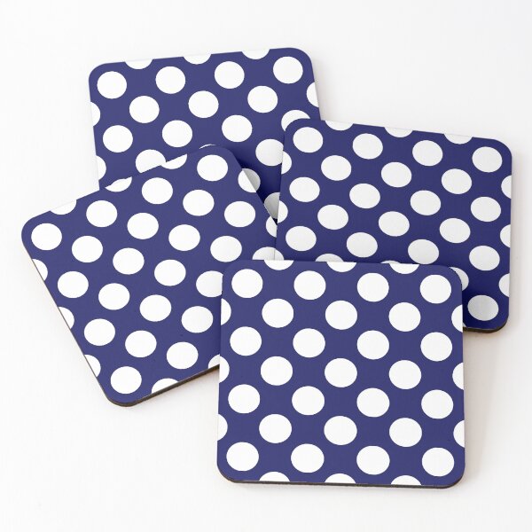 Item preview, White Polka Dots and Dark Blue Background  designed and sold by Kpss2564.