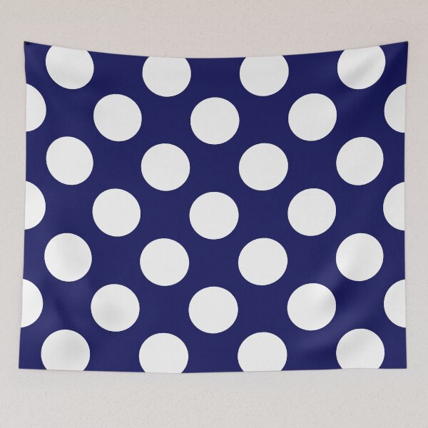 Item preview, White Polka Dots and Dark Blue Background  designed and sold by Kpss2564.