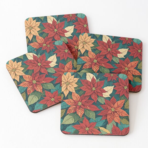 Item preview, Poinsettia Retro Style Abstract Art Complementary Colors 1 designed and sold by taiche.