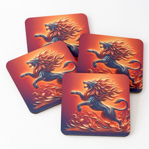 Item preview, Scratchboard Ink Fire Lion, Ai Generated Art  designed and sold by ACC .