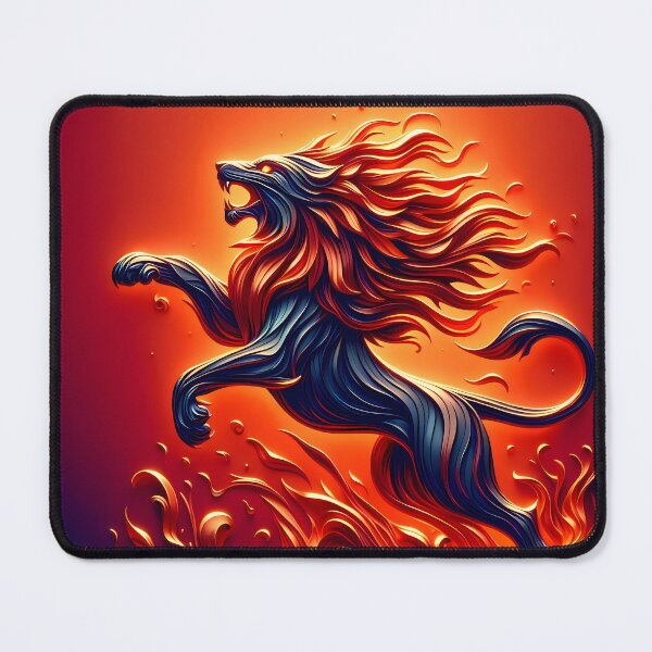 Item preview, Scratchboard Ink Fire Lion, Ai Generated Art  designed and sold by ACC .